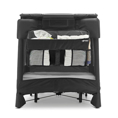 4moms Breeze Playard Diaper Caddy, Storage for Diapers, Baby Wipes, and Organization, Black