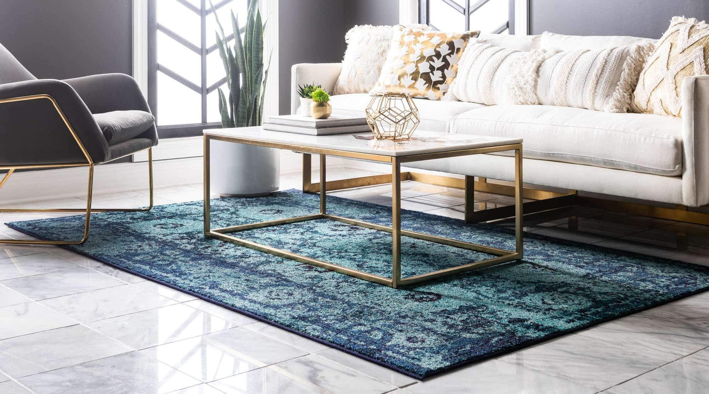 Unique Loom Medici Collection Vintage Botanical Traditional Blue Area Rug (8' 0 x 11' 0)