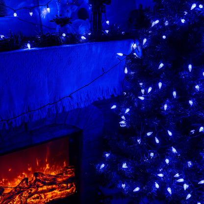 TW SHINE C6 Christmas String Lights, 200 LED 66 FT Christmas Lights Outdoor with 8 Modes Timer, Waterproof Connectable for Indoor Yard Xmas Tree House Christmas Decorations (Blue)