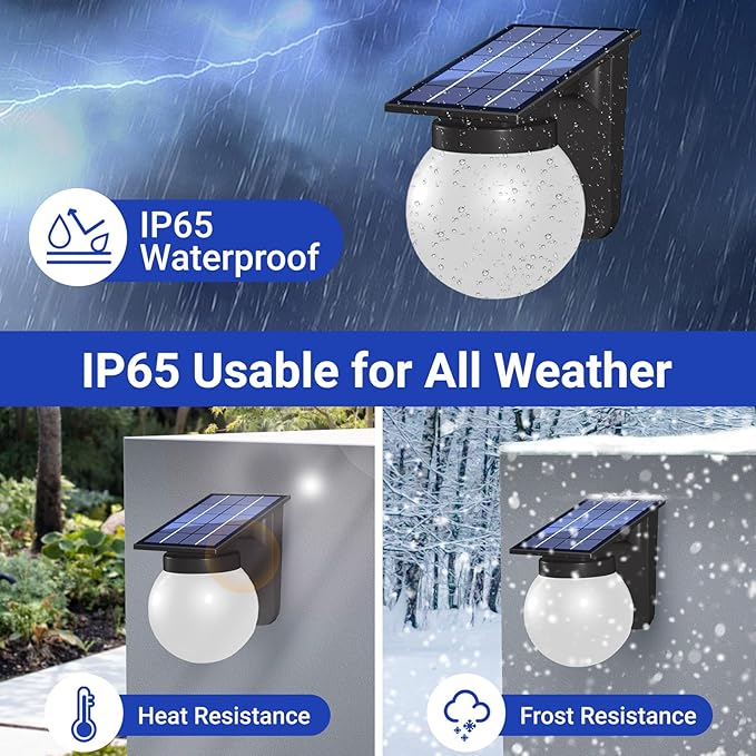 Solar Fence Lights 1 Pack, RGB Color Changing, 3 Lighting Modes, IP65 LED Waterproof Solar Lights for Outdoor Patio, Backyard, Deck, Fence, Railing – Color Glow & Durable