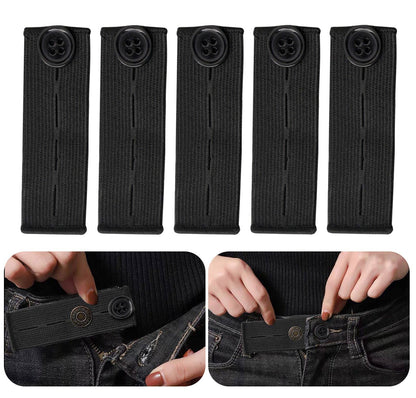 5PCS Adjustable Waist Extender, Elastic Button Extender Pants Waist Extension for Trousers Jeans Pregnant Trousers