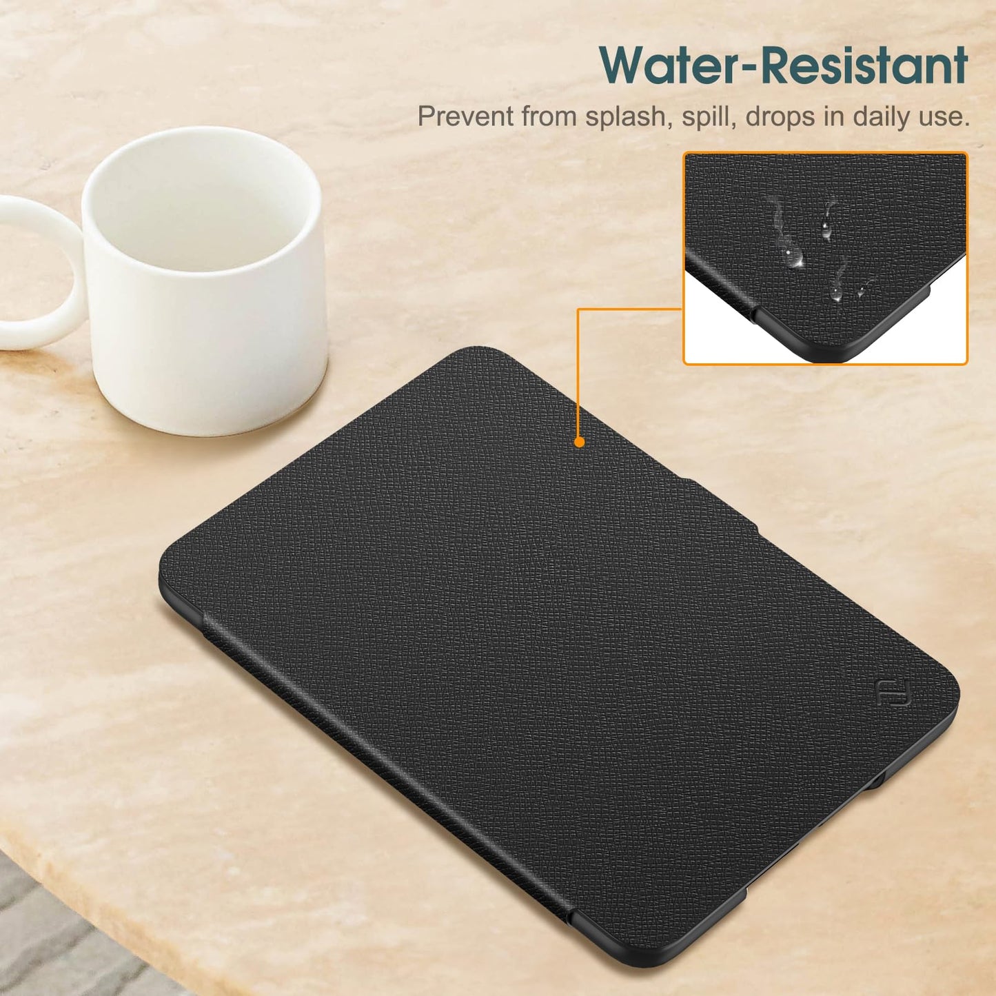 FINTIE Case for 7" All-New Kindle Paperwhite (12th Generation-2024) & Kindle Colorsoft Signature Edition, Slim Lightweight Shell PU Leather Protective Cover with Auto Sleep/Wake, Black