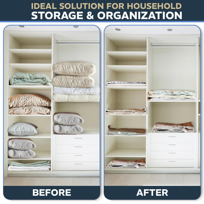 8 pack XXL Jumbo Vacuum Storage Bags - Vacuum Seal Bags for Clothing, Bedding, Blankets - Storage And Organization – Space Saver Vacuum Storage Bags - 4XXL (47x35in) + 4Jumbo (39.5x31.5in)