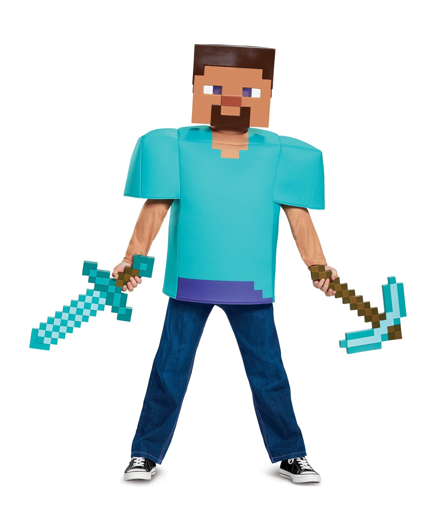 Steve Classic Minecraft Costume, Multicolor, Medium (7-8)