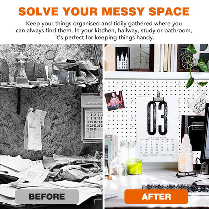 6Pcs Pegboard, Peg Board, Pegboard Wall Organizer, Mount Display Pegboard Kits fit Pegboard Storage, Small Pegboard for Craft Room Garage Kitchen, Peg boards for Walls - White Pegboards Panels