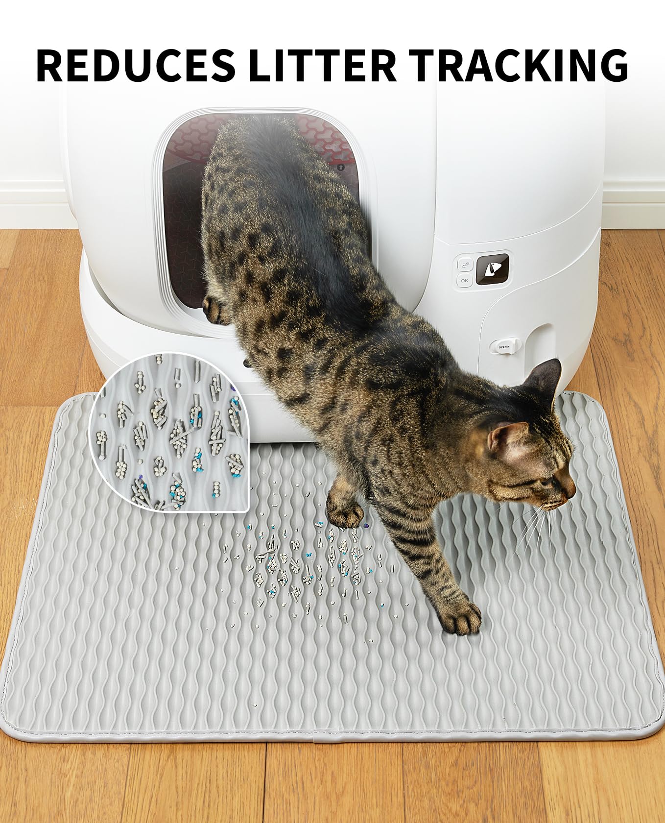PETKIT Replaced Cat Litter Box Mat for PUROBOT Ultra/PUROBOT MAX PRO/PURAMAX 2 Automatic Cat Litter Box, Waterproof Anti-Slip Sensor Pad (Gray)