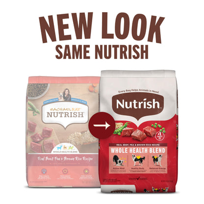 Nutrish Dry Dog Food, Real Beef, Pea & Brown Rice Recipe Whole Health Blend for Adult Dogs, 6 lb. Bag (Rachael Ray)