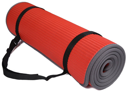 Fitvids All-Purpose 2/5-Inch (10mm) Extra Thick High Density Anti-Slip Exercise Pilates Yoga Mat with Carrying Strap, Multiple Colors