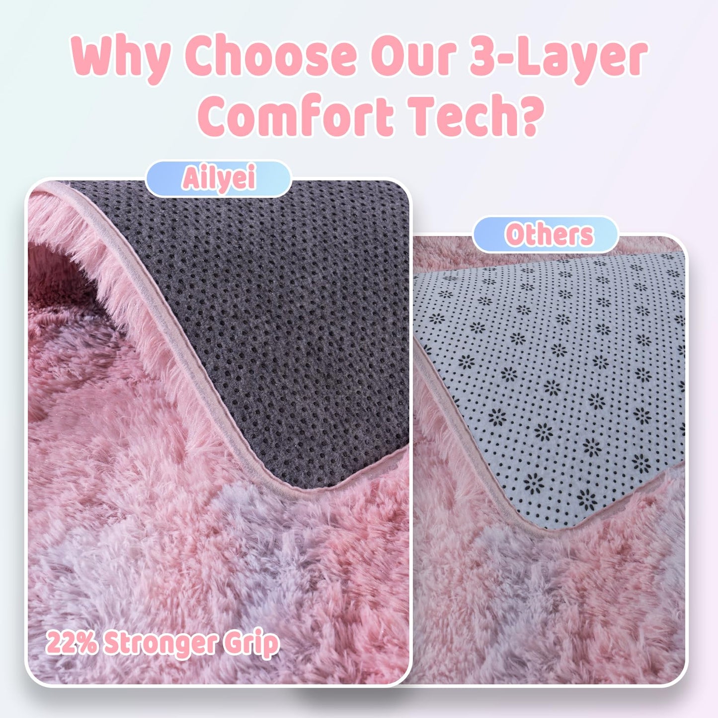 Ailyei Shag Rugs for Bedroom, 4x6 Abstract Pink Soft Fuzzy Rugs for Living Room, Fluffy Shaggy Plush Carpet Girls Kids Room Dorm Upgrade Non-Slip