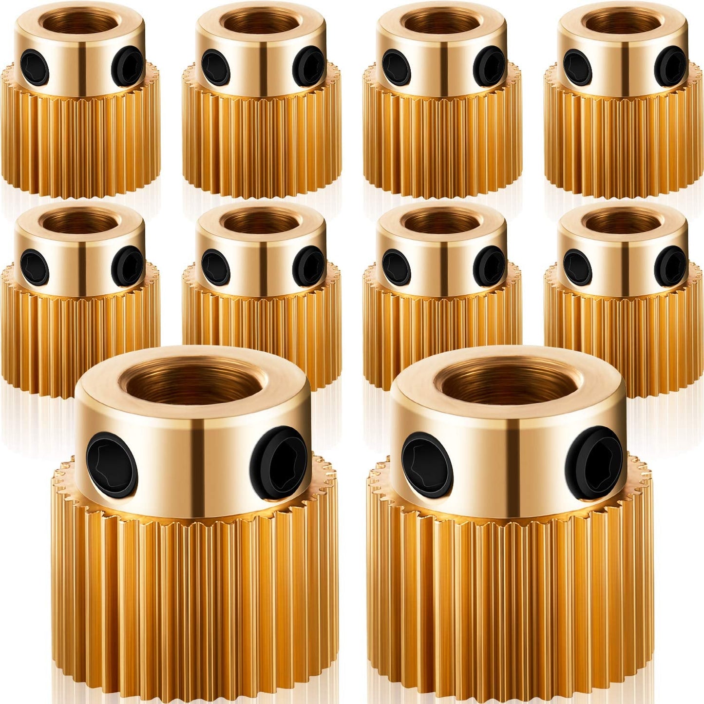 10 Pcs Extruder Wheel 3D Printer Parts Drive Gear Brass Extruder Wheel Gear Compatible with CR-10, CR-10S, S4, S5, Ender 3, Ender 3 Pro (40 Teeth)
