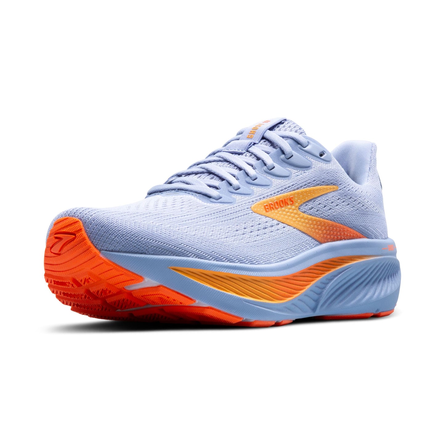 Brooks Women’s Ghost 17 Neutral Running Shoe - Blue Heron/White/Orange - 9.5 Medium