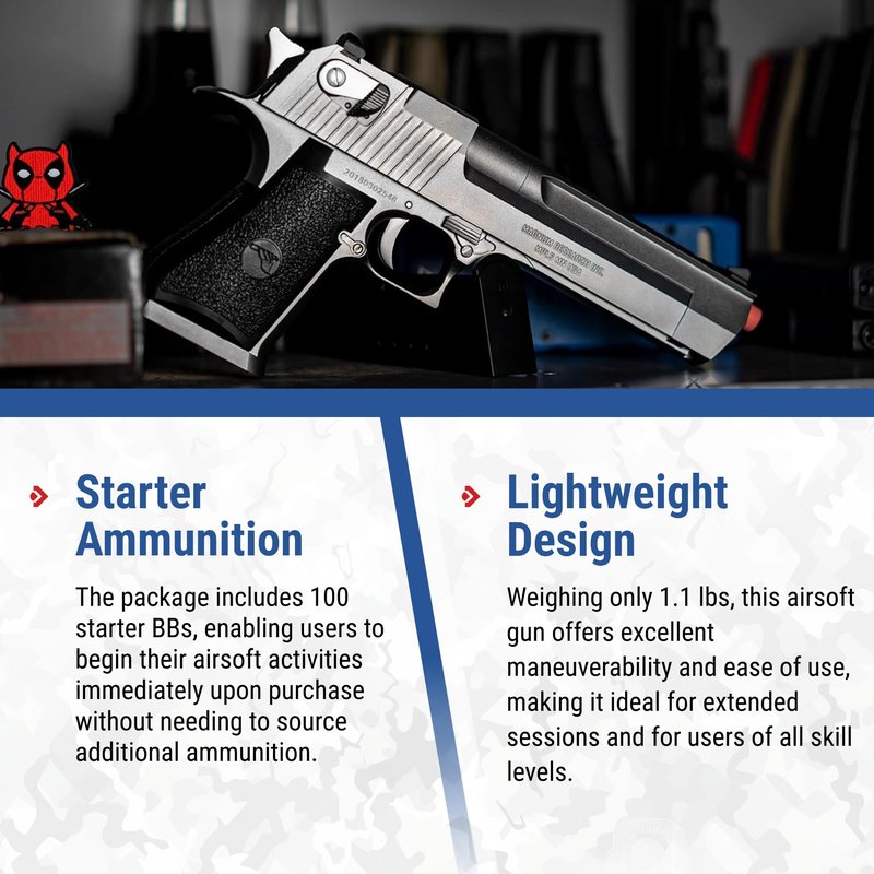 Desert Eagle 50Ae Spring Pistol, Black- ClamSpring Pistols, 200-260 FPS