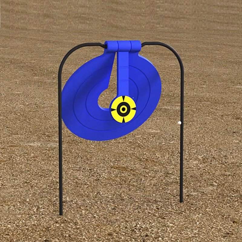 Atflbox Two in One Self-Healing Resetting Target, 8 Inch Gong High Caliber Spinner Target, Shooting Targets for Rifle, Pistol, Airgun, Handgun (Blue)