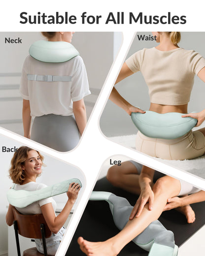 Snailax Cordless Massager - Shiatsu Neck and Shoulder Massager with Heat, Portable, Lumbar, Back Electric Massage Pillow, Christmas Gift