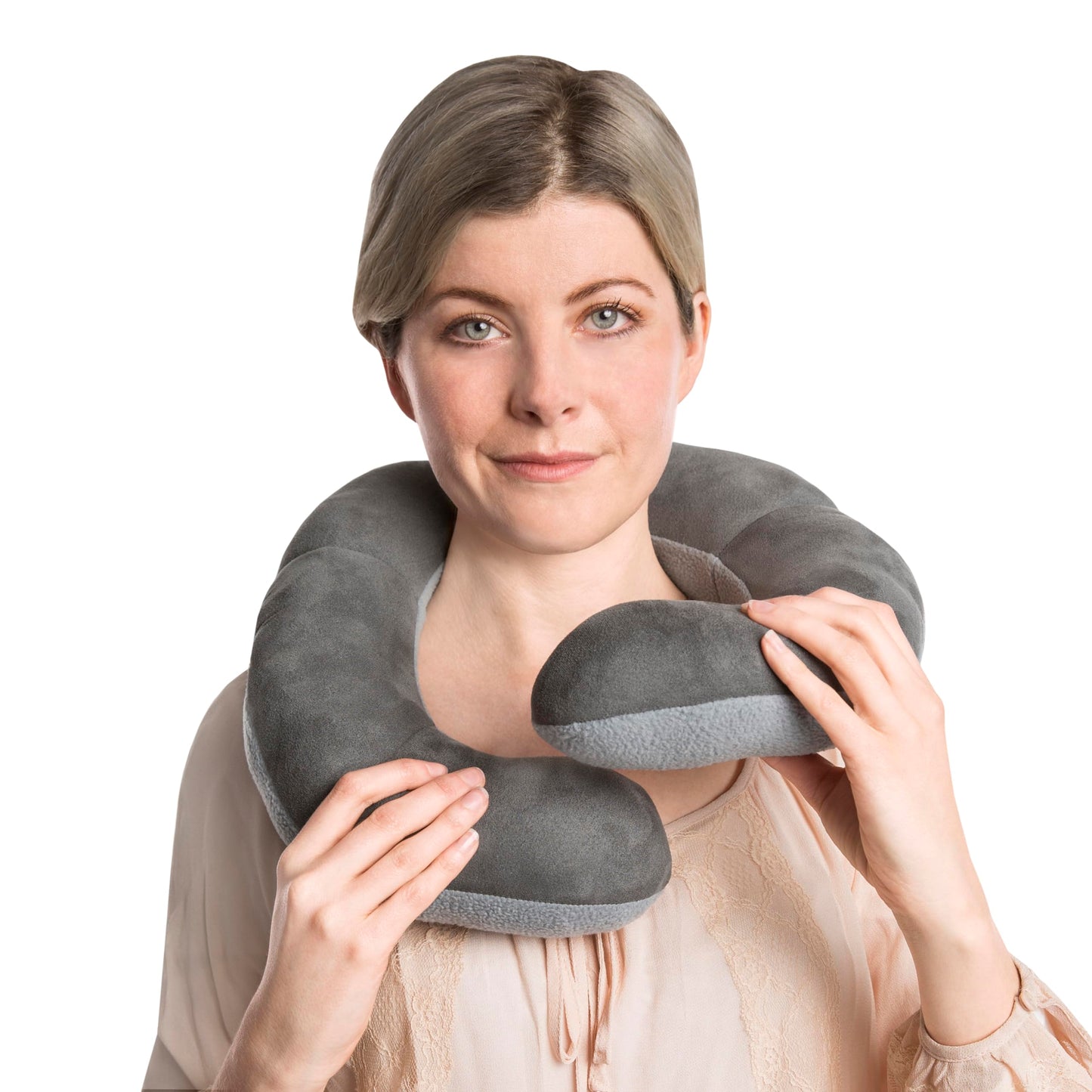 Travelon Deluxe Wrap-N-Rest Pillow, Dark Gray/Light Gray