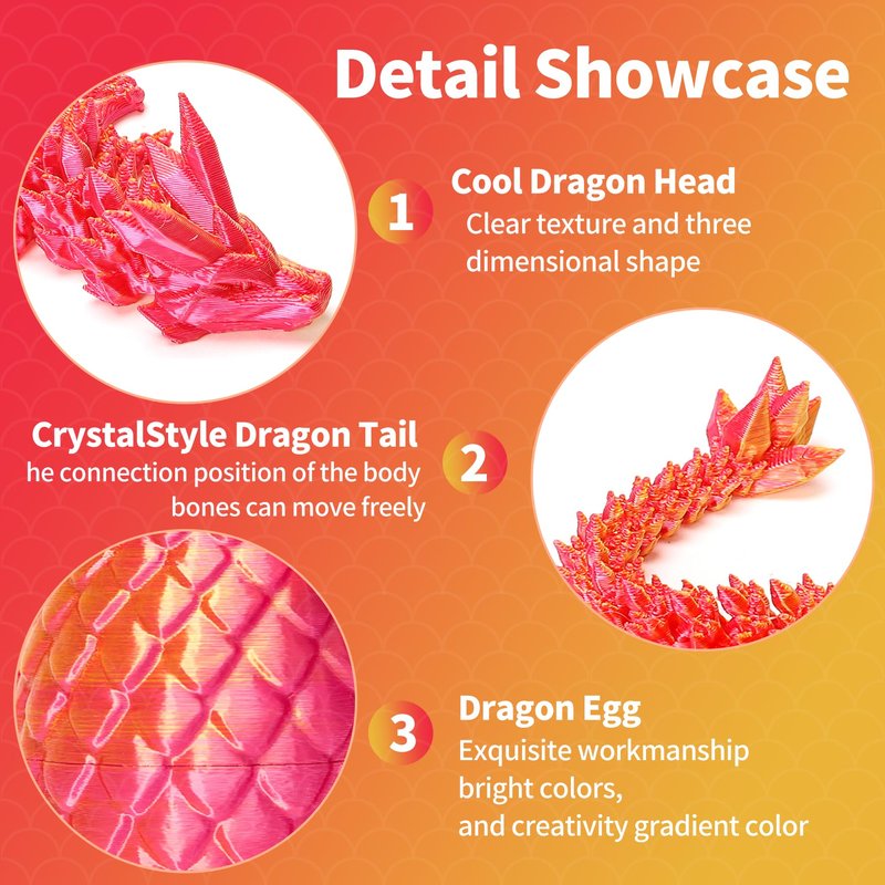 Zobetro Easter Basket Stuffers, 3D Printed Dragon Surprise Egg, Executive Dragon Fidget Desk Toys Decorative Easter Egg Fillers Easter Gifts for Boys Kids Home Decor ((Yellow&Green))