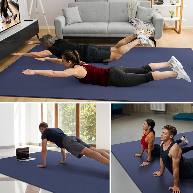 Large Exercise Mat for Home Workout - Extra Thick 7mm High-Density Gym Mat | Multiple Sizes Available