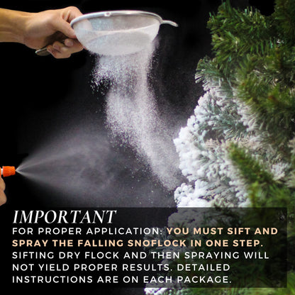 SnoFlock The Original Premium Self-Adhesive Snow Flock Powder with ShimmerSpec for Christmas Trees & Decor | Made in USA | 2 lbs