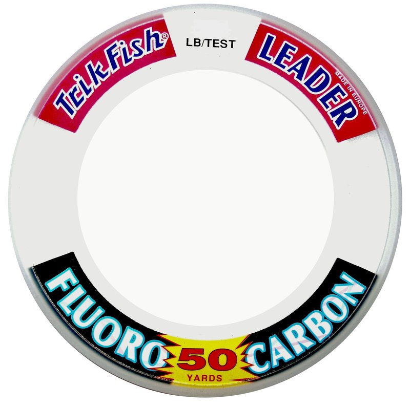 TrikFish Fluorocarbon Leader Fishing Line - Trik Fish Leader Material - Saltwater & Freshwater Fishing Line - Clear, Virtually Invisible - High Strength & Abrasion Resistance - 15-100 Lb Test Spool