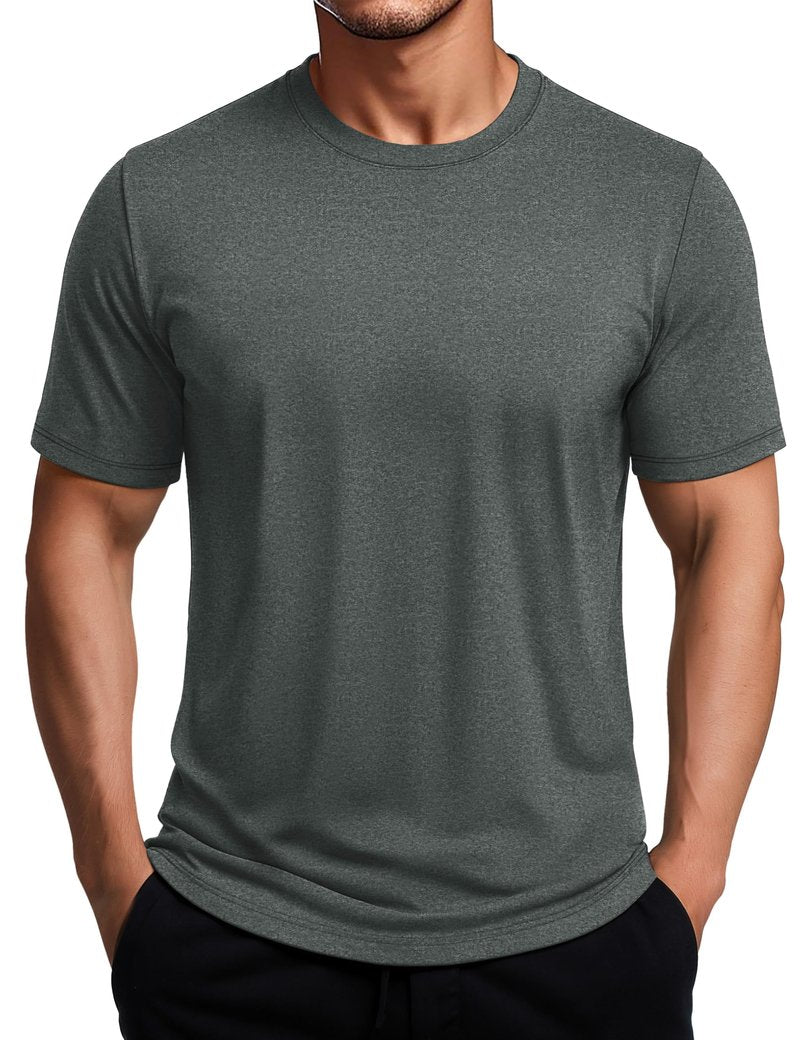 MAGCOMSEN Athletic Shirts for Men Short Sleeve Dry Fit Workout Shirts Moisture Wicking Gym Exercise Performance Shirt Dark Grey, XL