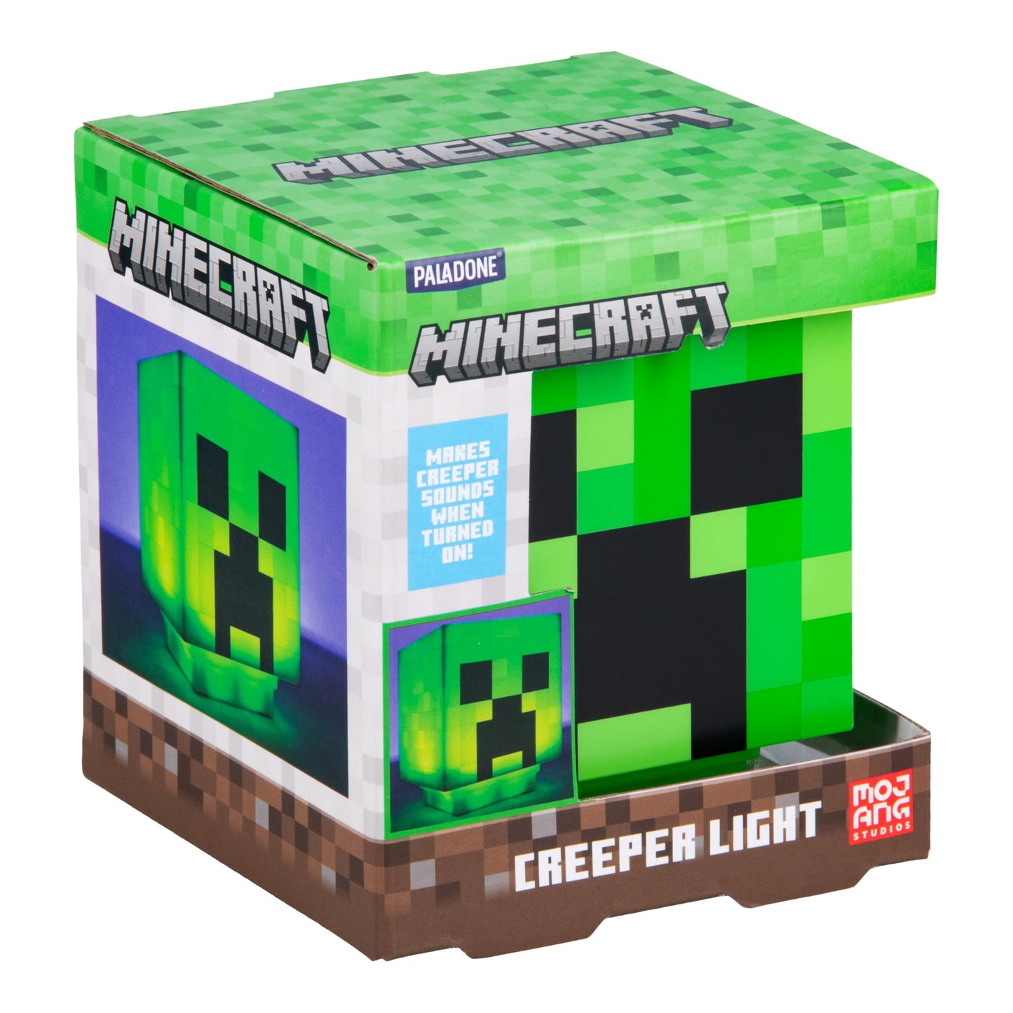Minecraft Creeper Desk Light with Official Creeper Sounds, Handheld Night Light for Kids Room or Gamer Décor Officially Licensed Minecraft Gifts | Paladone, Green