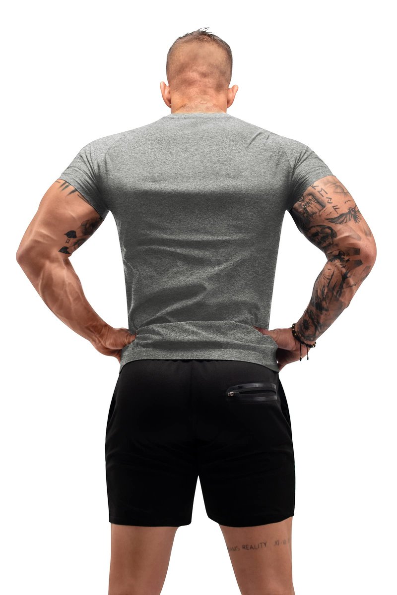 FUXERT Sauna Shirt for Men Sweat Sauna Suit for Gym Exercise Compression Shirt Workout Shapewear (GY XL)