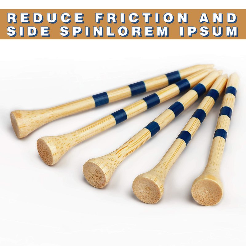CHAMPKEY Premium Bamboo Golf Tees 170 Pack - 120 Pcs Long Tees with 50 Pcs Short Tees Assorted Pack - Friendly Biodegradable Material Golf Tee（2-3/4"）