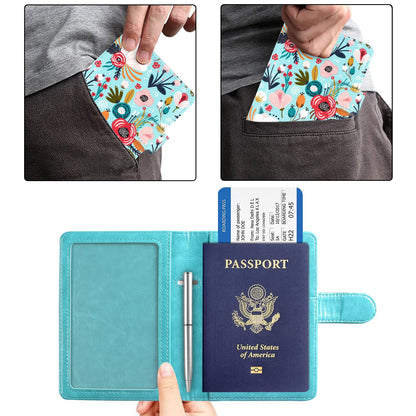 ACdream Unisex Faux Leather Passport and Vaccine Card Holder, RFID Blocking, Z-Flower, 20 x 3.5 x 2.5 in