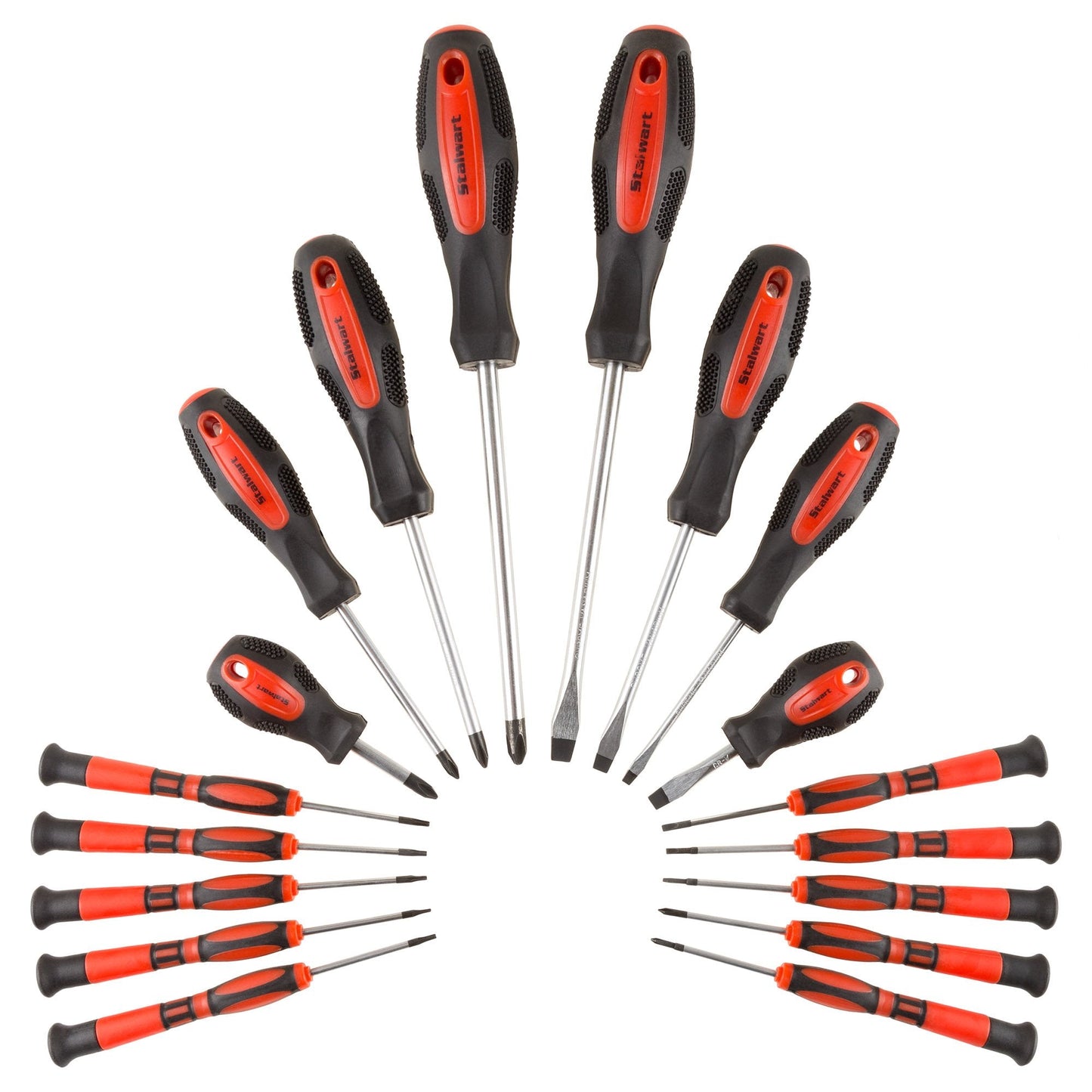 Stalwart - 75-HT4088 18 Piece Screwdriver Set with Wall Mount and Magnetic Tips- Precision Kit Including Flatheads, Phillips, and Torx Screwdrivers by