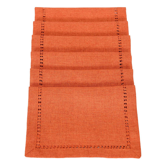 Grelucgo Set of 6 Orange Table Placemats for Halloween Thanksgiving Fall Autumn Holidays, Rectangular 12 by 18 Inch