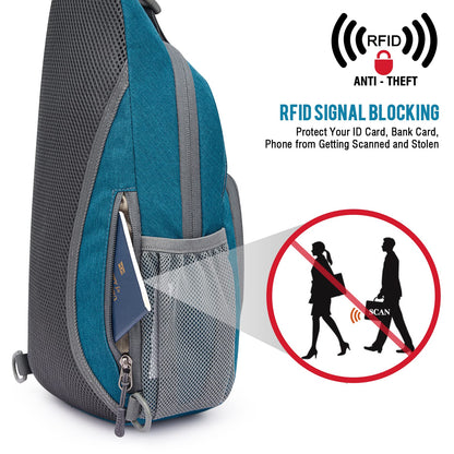 G4Free RFID Sling Bag Crossbody Backpack Chest Shoulder Bag Casual Gym Daypack Men Women Outdoor Cycling Travel Hiking