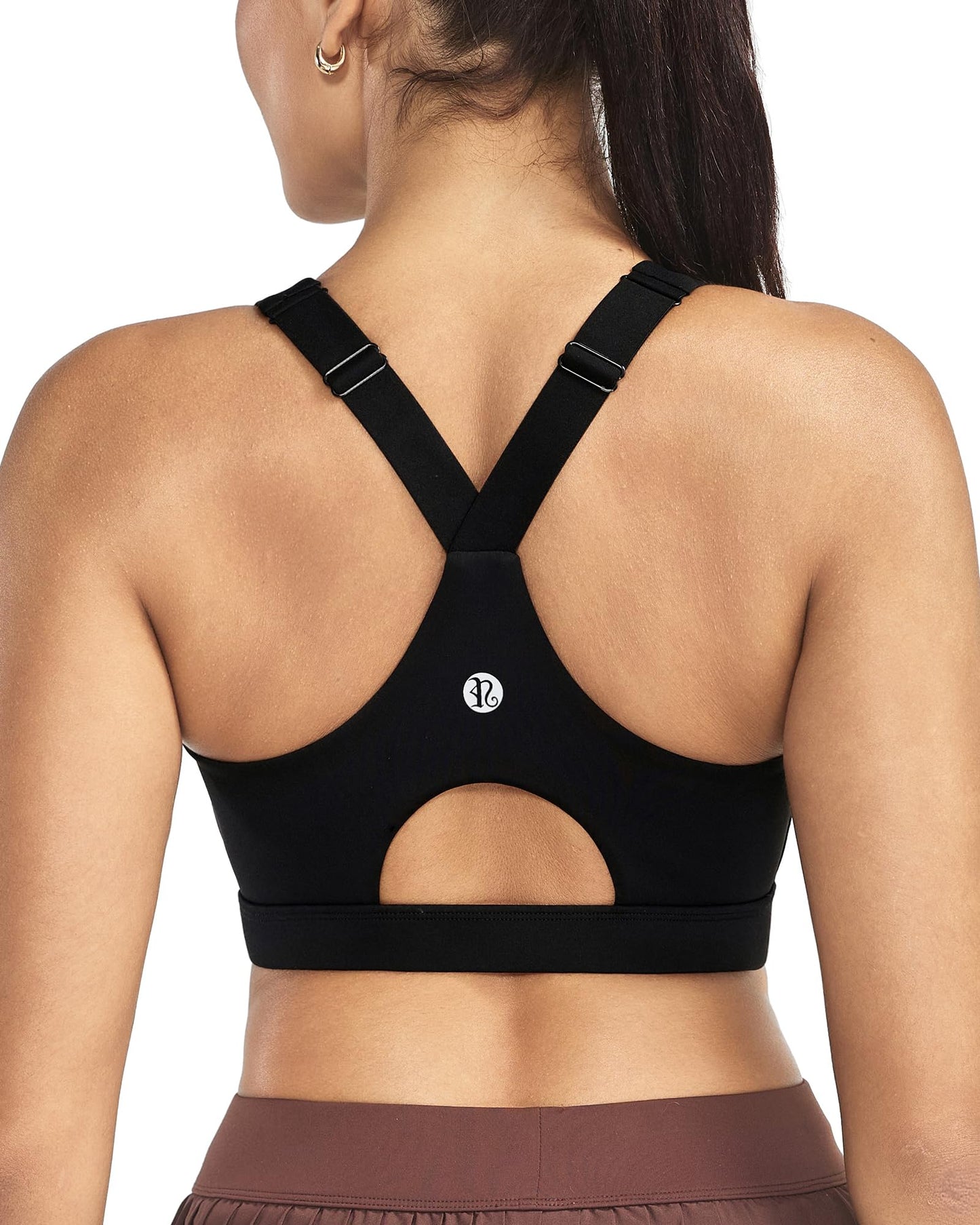 RUNNING GIRL High Impact Sports Bras for Women, High Support Running Adjustable Sports Bra Molded Cup Strappy Sports Bras(WX3150 Black M)