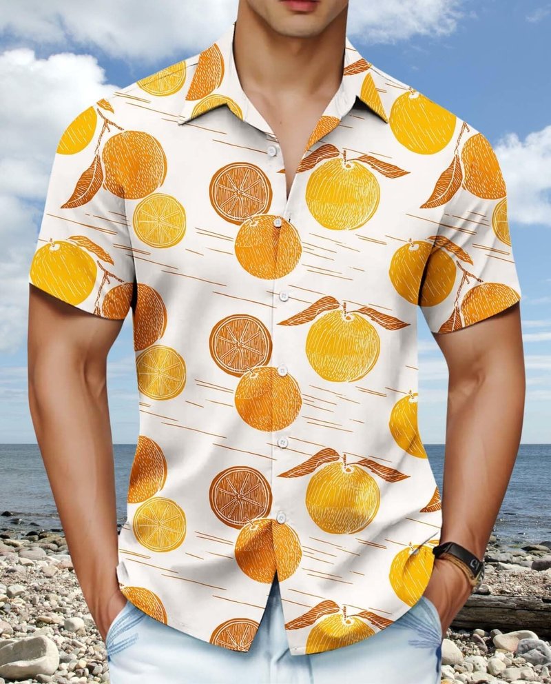 Mens Hawaiian Shirt Short Sleeve Button Down Shirts Tropical Floral Summer Beach Shirts