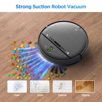Robot Vacuum and Mop Combo, 2-in-1 Robot Vacuum Cleaner, Perfect for Pet Hair, Hard Floor and Carpet, Anti-Bump, Anti-Fall, App, Voice and Remote Control