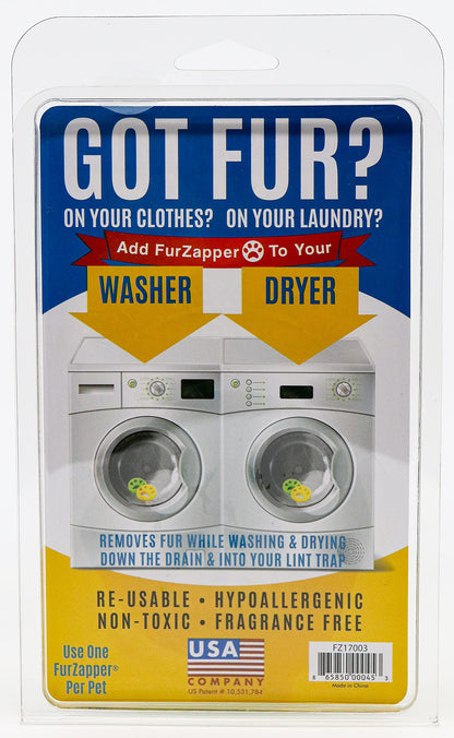 FurZapper Pet Hair Remover for Laundry, 2 Pack - Reusable Dog & Cat Hair Remover Tool As Seen on Shark Tank - Removes Pet Fur, Hair, Lint, Dander From Clothes & Laundry - Use 1 FurZapper Per Pet