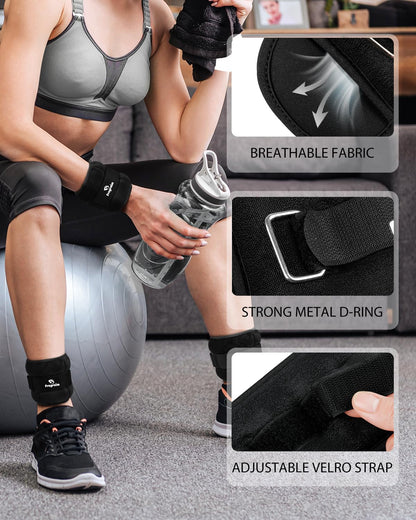 Ankle Weights, 1 Lb X 2 Wrist Leg Arm Weights for Women, Kids and Men, Comfortable and Soft, Pretty Sturdy, Perfect for Dancing, Running, Walking, Fitness, Workout, Physical Therapy