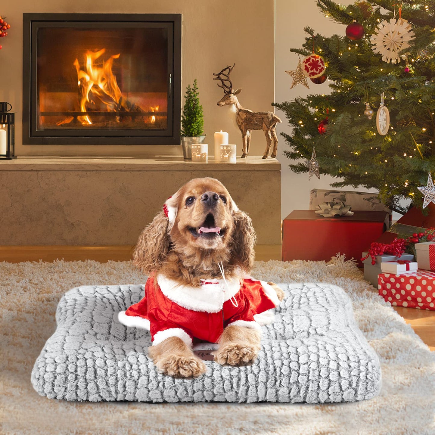 ULIGOTA Dog Bed Crate Pad Soft Dog Crate Mattress for Small Medium Large Dogs Soft Dog Bed Anti Slip Fulffy Comfy Kennel Pad 60x45cm