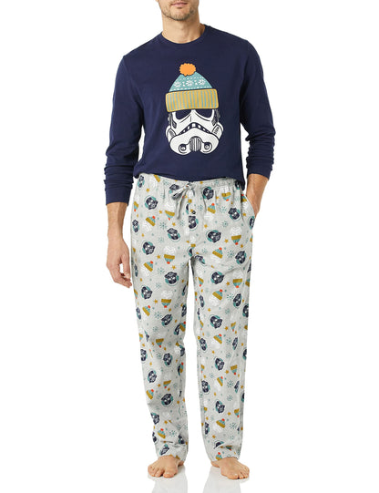 Amazon Essentials Disney | Marvel | Star Wars Men's Flannel Pajama Sleep Sets, Star Wars Winter - Mens, X-Large