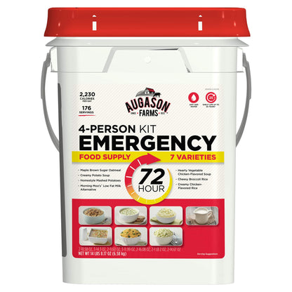 AUGASON FARMS Emergency Food Supply Bucket, 176 Servings, Dehydrated Meal Kit, Variety Pail, Long Shelf Life Just-Add-Water Meals for Prepping, Disaster Survival, Camping, Hiking, and More