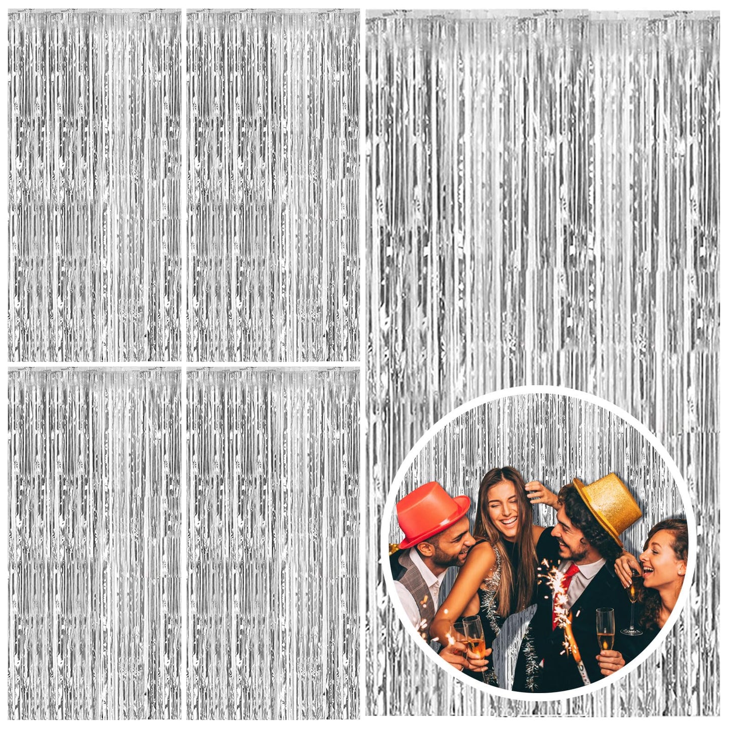 2 Pack Pink Backdrop Party Decorations Tinsel Curtain Party Backdrop Foil Fringe Birthday Decorations Photo Booth Streamer Backdrop Pink Theme Bachelorette Graduation Decor