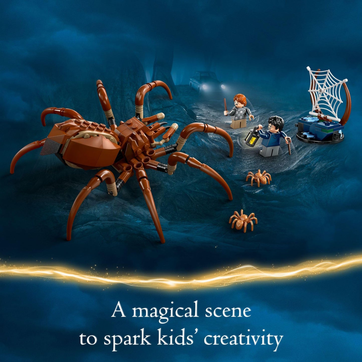 LEGO Harry Potter Aragog in The Forbidden Forest, Spider Toy Playset for Kids, Harry Potter Collectible with Magical Creature and 2 Minifigures, Harry Potter Toy for 7 Year Old Boys and Girls, 76434