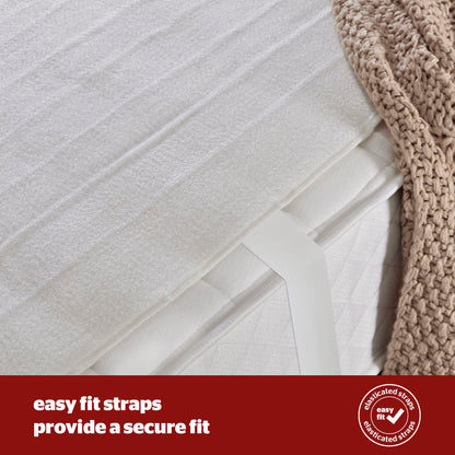 Silentnight Comfort Control Electric Blanket Double - Heated Electric Underblanket with 3 Heat Settings, Fast Heat Up, Overheat Protection and Easy Fit Straps - Machine Washable - Double 135x120cm