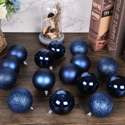 30ct Halloween Ball Ornaments, 2.36" Shatterproof Halloween Tree Decorations, Perfect Hanging Ball for Indoor/Outdoor Holiday Party Decor (Dark Blue)