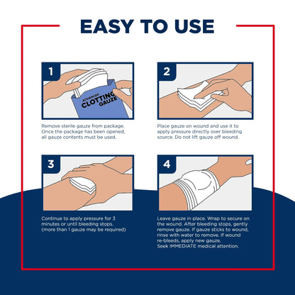 Adventure Medical Kits QuikClot Gauze - Flexible Hemostatic Medical Gauze for Emergency Survival or Disaster Preparedness Kits & More - Stops Bleeding Fast with Kaolin - 3" x 24"