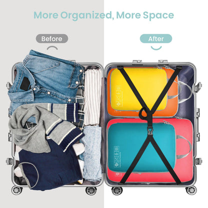 Cambond Compression Packing Cubes for Travel Women - 4 Pack Luggage Packing Organizers Bags Compression Cubes for Travel Essentials Carry on Suitcases, Multi-color