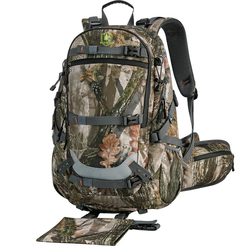Camo Hunting Backpack for Men, 35L Durable Hunting Pack, 600D Daypack with Rain Cover, Interal Frame Support