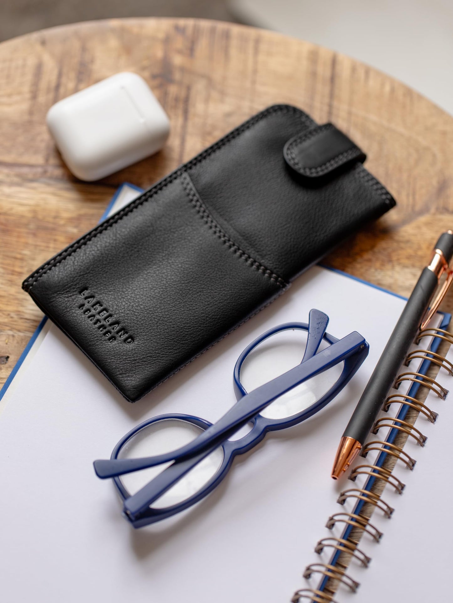 Real Leather Glasses Case in Brown genuine leather spectacle pouch ladies mens