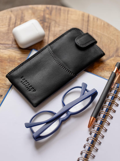 Real Leather Glasses Case in Brown genuine leather spectacle pouch ladies mens