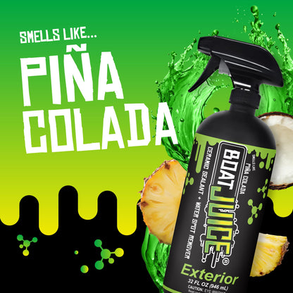 Boat Juice 2in1 Exterior Boat Cleaner & Protectant Spray | Water Spot Remover with SiO2 Ceramic Sealant | Pina Colada Scent | Marine Detailing & Boat Cleaning Supplies | Made in USA (32oz)