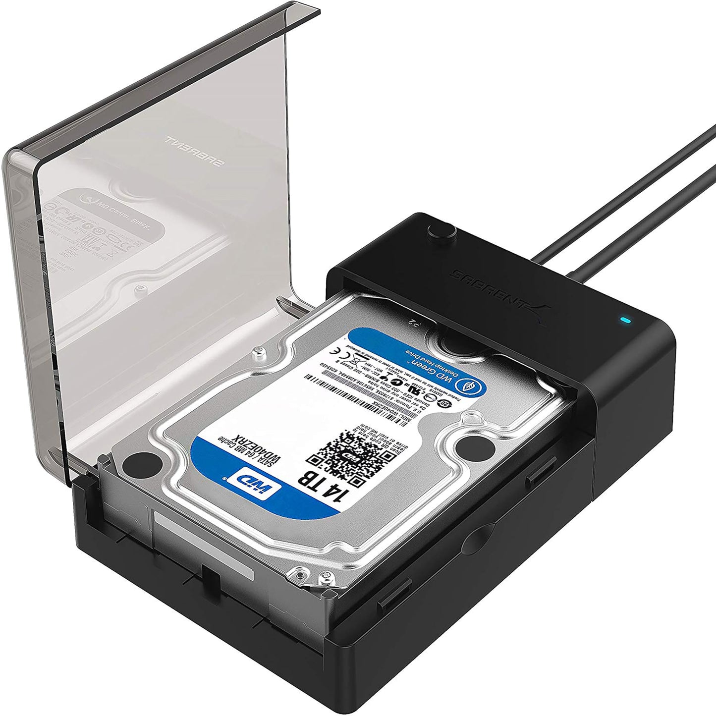 SABRENT Hard Drive Docking Station, SSD HDD 2.5 3.5 Inch SATA to USB Adapter, External SSD Enclosure Hard Drive Reader, Fast Data Transfer Hard Drive Enclosure, Tool-Free (EC-DFLT)